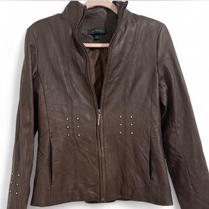 Vintage Siena Studio Dark Brown Leather Jacket